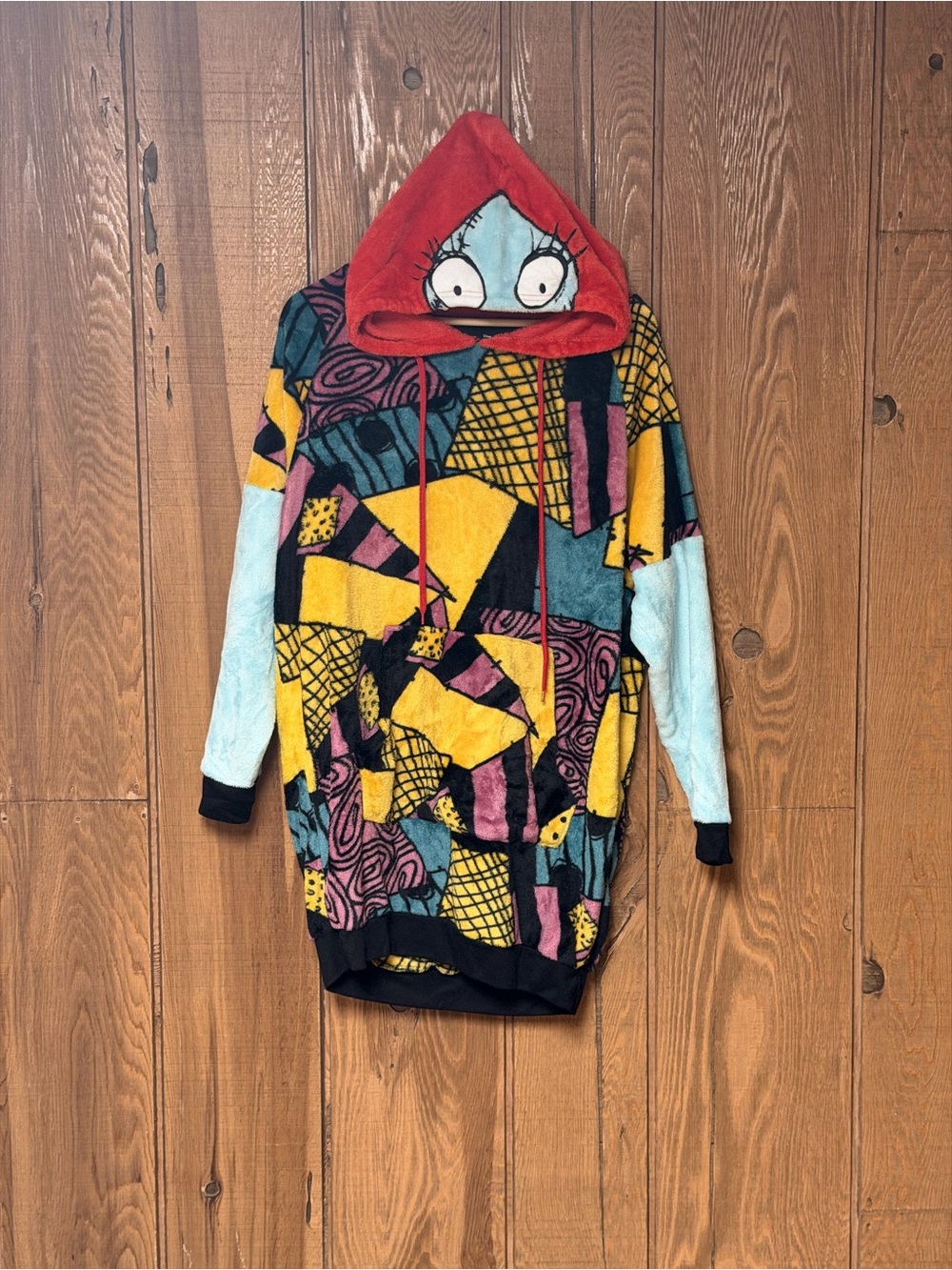 Disney Nightmare Before Christmas Sally Patchwork Hoodie Women’s M 8-10